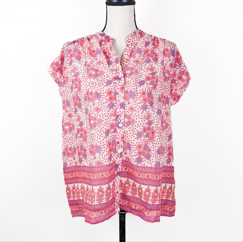 🦋LAST🦋 NWT Blue Boheme Carla Cotton Blouse, Pink